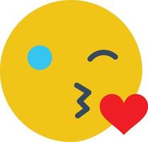Kiss Wink Heart Vector Icon Design