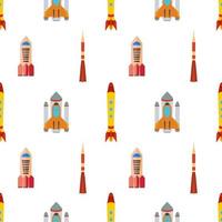 Seamless pattern with space rocket. Vector illustration.