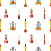 Seamless pattern with space rocket. Vector illustration.