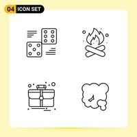 4 Creative Icons for Modern website design and responsive mobile apps. 4 Outline Symbols Signs on White Background. 4 Icon Pack. vector