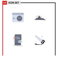 Modern Set of 4 Flat Icons and symbols such as admin sun software landscape interface Editable Vector Design Elements