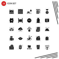 Set of 25 Commercial Solid Glyphs pack for insignia best chair calculation tools Editable Vector Design Elements