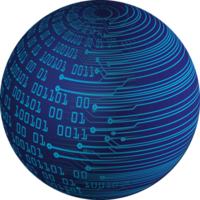 recorte de globo de datos de tecnología moderna png