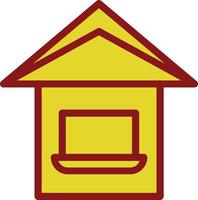 Laptop House Vector Icon Design