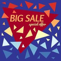 Big sale special offer banner on black background. Vector background with colorful design elements. Vector illustration.