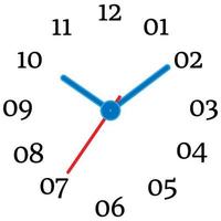 Vector illustration of mechanical clock. Clock face on white background.