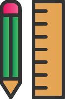 Pencil Ruler Vector Icon Design