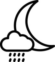 Cloud Moon Rain Vector Icon Design