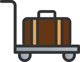 Luggage Cart Vector Icon Design