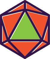 diseño de icono de vector de dados d20