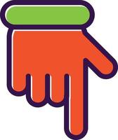 Hand Point Down Vector Icon Design
