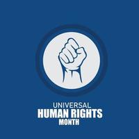 ilustración vectorial del mes mundial de los derechos humanos. diseño simple y elegante vector