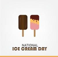 ilustración vectorial del día nacional del helado. diseño simple y elegante vector