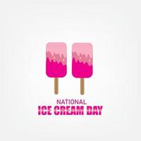 ilustración vectorial del día nacional del helado. diseño simple y elegante