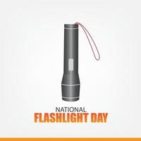 Vector Illustration of National Flashlight Day. Simple and Elegant Design