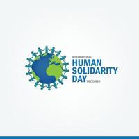 ilustración vectorial del día internacional de la solidaridad humana. diseño simple y elegante vector