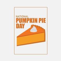 Vector Illustration of National Pumpkin Pie Day. Simple and Elegant Design