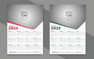 One Page Wall Calendar Design, Calendar Design, 2023 Calendar Design vector