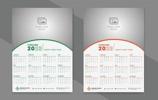 calendario de pared 2023 apto para cualquier tipo de empresa. vector de calendario