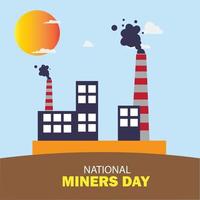 Vector Illustration National Miners Day. Simple and Elegant Design