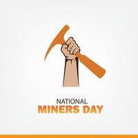 Vector Illustration National Miners Day. Simple and Elegant Design