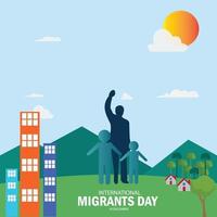 ilustración vectorial del día internacional del migrante. diseño simple y elegante vector