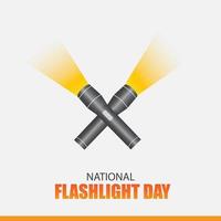 Vector Illustration of National Flashlight Day. Simple and Elegant Design