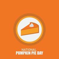 Vector Illustration of National Pumpkin Pie Day. Simple and Elegant Design