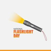 Vector Illustration of National Flashlight Day. Simple and Elegant Design