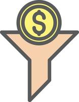 Funnel Dollar Vector Icon Design