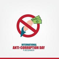 ilustración vectorial del día internacional contra la corrupción. diseño simple y elegante vector