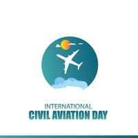 ilustración vectorial del día internacional de la aviación civil. diseño simple y elegante vector