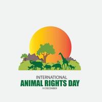 ilustración vectorial del día internacional de los derechos de los animales. diseño simple y elegante vector