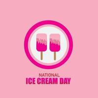 vector illustration of National Ice Cream Day. Simple and Elegant Design