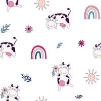 cute cows pattern vector