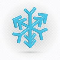 Ice frozen clip art, snowflake 3d clip art, snowflake realistic vector. vector