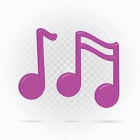 Music notes 3d realistic, element song melody or tone vector illustration.