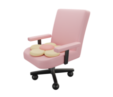cadeira de escritório rosa 3d png