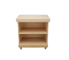 empty wooden cabinet on transparent background.  3D rendering png