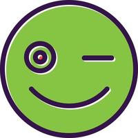 Grin Wink Vector Icon Design