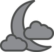 Cloud Moon Vector Icon Design