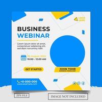 Business webinar social media post template vector