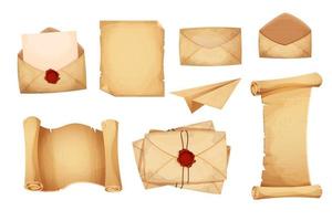 Collection of old vintage envelopes Royalty Free Vector