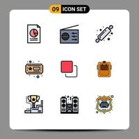 paquete de iconos de vector de stock de 9 signos y símbolos de línea para cuatro elementos de diseño de vector editables de boleto de panadería cuádruple