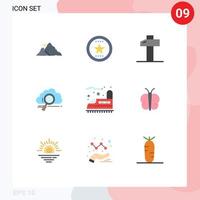 Stock Vector Icon Pack of 9 Line Signs and Symbols for computing storage medal search tools Editable Vector Design Elements