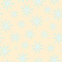 Seamless pattern with snowflakes of different sizes on a beige background in vector