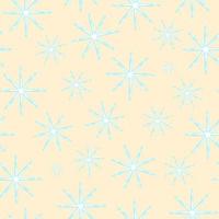 Seamless pattern with snowflakes of different sizes on a beige background in vector