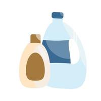 Vector image of plastic bottles with detergents