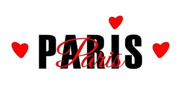 Paris city name typographic print. Travel lettering card isolated on white background. Beautiful t-shirt print template with text. vector