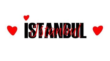 Istanbul city name typographic print. Travel lettering card isolated on white background. Beautiful t-shirt print template with text. vector